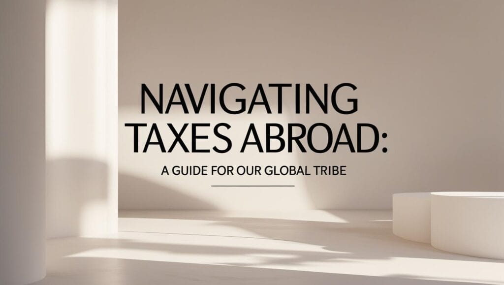 Navigating Taxes Abroad_ A Guide for Our Global Tribe, make the title bigger and minimalistic design (1) | Best Study Abroad Consultants in India